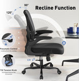 Ergonomic Mesh Office Chair with Adjustable Lumbar Support, Flip-up Arms & Wheels