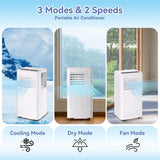Portable 10000 BTU Remote AC w/Dehumidifier Fan, Cool Up to 560 Sq. Ft