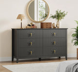 Dresser for Bedroom w/ 6 Drawers, 54" Extra Wide Modern Chest of Drawers