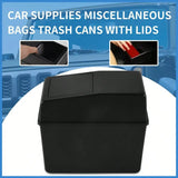 Car Trash Can With Lid Vehicle Can Garbage Organizer Large Wastebasket Bin