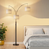Three-color temperature dimmable three-head floor lamp, full of atmosphere, warm lighting for living room