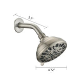 High-Pressure 6-Setting 4" Adjustable Shower Head - Clog-Proof Design