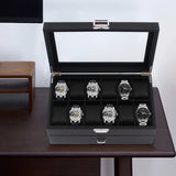 24 Slots Mens Watch Box Case Organizer With Valet Drawer