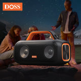 DOSS Outdoor Portable Speaker Powerful 60W Stereo and Bass Sound Box Power Bank IPX6 Waterproof LED Light