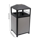 Commercial garbage bin with ashtray, 38 gallons, outdoor garbage bin, garbage bin