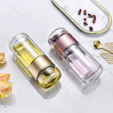 Tea Water Bottle High Borosilicate Glass Double Layer Tea Water Cup Infuser