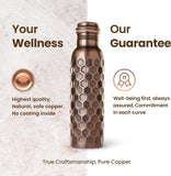 100% Copper Water Bottle 34 Oz Antique Black - Leak-Proof, Temperature Retention