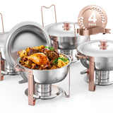 SucceBuy 5 Qt 2 4 Pack Chafing Dish Buffet Set Stainless Steel Chafer with 4 Full Size Pans