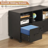 Lockable Rolling Filing Cabinet with Adjustable Shelves for Office Storage