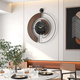 Large Wood Metal Frame Silent Non Ticking Wall Clocks for Living Room