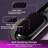 Women's Wireless Portable Hair Straightener, USB Rechargeable Negative Ion Hot Air Straightening Brush, Effectively Smooths Frizz, Makes Hair Shiny And Soft, Anti-Scald Design, 3 Temperature Settings,