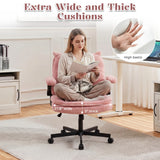 TCGBKAF Pink Criss Cross Chair with Wheels&Flip-Up Arms