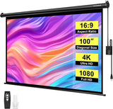 Motorized 16:9 100 Inch HD 4K Movie Screen with Remote for Home Theater