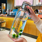 Large Capacity Glass Water Bottle Transparent Milk Juice Cup  for Tour Outdoor Sports