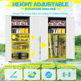 Metal Storage Cabinet, 72" Garage Cabinet with Doors and Shelves Lockable Steel Multifunctional Cabinets