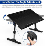 LT05 Adjustable Laptop Table, Lap Desk, Portable Standing Bed Desk
