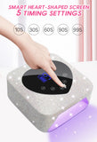 Rechargeable UV LED Nail Lamp 72W Cordless UV Light for Nails With Rhinestone Heart Shaped Manicure Pedicure