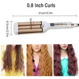 Crimper Hair Iron Ceramic 3 Barrel Curling Iron 0.6 inch 16mm Instant Curls Hair Crimper