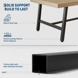 Industrial Dining Table or 4-6 People, 63" Long Large Kitchen Table with Sturdy Metal