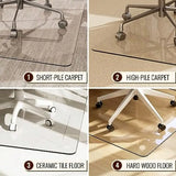 36" x 46" Chair Mat for Carpet - Office Chair Mat - Tempered Glass Floor Mat