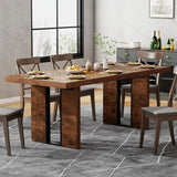 70.8 Inch Dining Table, Rustic Farmhouse Kitchen Table for 6-8 People