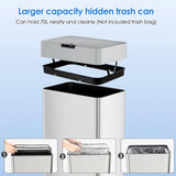 Touchless Rectangular Motion Sensor Trash Can, Brushed Stainless Steel