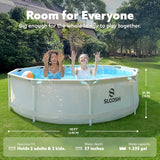 JOYFY Round Above Ground Pool 12ft/10ft/15ft Outdoor with Filter Pump