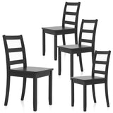 Dining Chairs Set of 4, Ladder Back Side Chairs with Solid Rubber Wood Legs ed