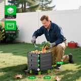 Indoor Outdoor 3-Layer Black Plastic Worm Composter for Efficient Vermicomposting