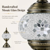 Turkish Moroccan Table Lamp Lantern with Handmade Mosaic Glass Lampshade