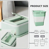 Foldable Waterproof Car Trash Can Mini Auto Waste Bin Storage Bucket