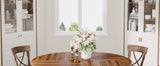 Tribesigns Round Dining Table for 4, 47 Inch Farmhouse Kitchen Table Small Dinner Table