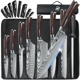 MDHAND 8pcs Kitchen Knife Damascus Stainless Steel Chef Knife Utility Paring Boning Cleaver
