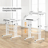Small Standing Desk with Wheels, Mobile Stand Up Desk, Portable Standing Table