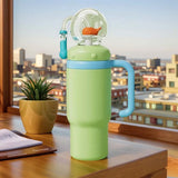 24oz Stainless Steel Whale Fountain Tumbler with Handle Whale Water Cups