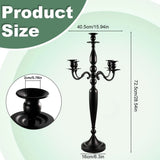 5 Arms Black 28.54 inch Tall Candlestick Holders for Party