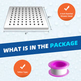 6 Inch High Pressure Rainfall Shower Head, Waterfall Shower Head, High Flow Fixed Showerheads