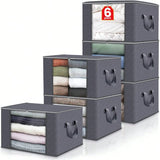 12Pcs 90L Foldable Fabric Storage Bins, Large Capacity With Clear Window