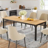 Tribesigns Dining Table for 6-8 People, 200cm Large Narrow Long Rectangular Kitchen Dinner Table