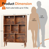 JHK 3 Tier Bookshelf Wooden 7 Cube Storage Organizer Display Bookcase Open Standing Shelf