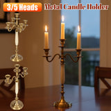 3/5 Candle Sticks Stand Holders Decor Centerpiece Dining Table Wedding