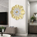 3D Ginkgo Biloba Art Wall Clock WM353B | Gold Dial, Silent Movement