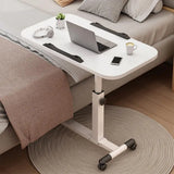 Foldable Standing Desk with Wheels 27.2-35.4" Height Adjustable Mobile Overbed Tables Metal Frame