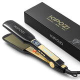 KIPOZI Professional Hair Straightener Titanium Flat Iron with Digital LCD Display Dual Voltage