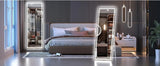 LED Lighted Floor Standing Mirror, Full Length Mirror with Lights for Bathroom