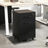 File Cabinet with Lock3 Drawer Wood Rolling Filing Cabinets Under Desk