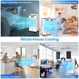 Portable Air Conditioner for Home, White Evaporative Cooler with 8L Tank