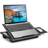 Lap Desk with 6 Adjustable Angles, Detachable Mouse Pad, amp Dual Cushions