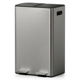 mVm Trash Can Stainless 2 x 30L Kitchen Step Trash Bin for Recycling Waste