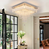 VETRULUS Modern Luxury Crystal Led Pendant Light Rain Drop Chandelier Ceiling Lamp Dining Living Room Nordic Decor Hanging
